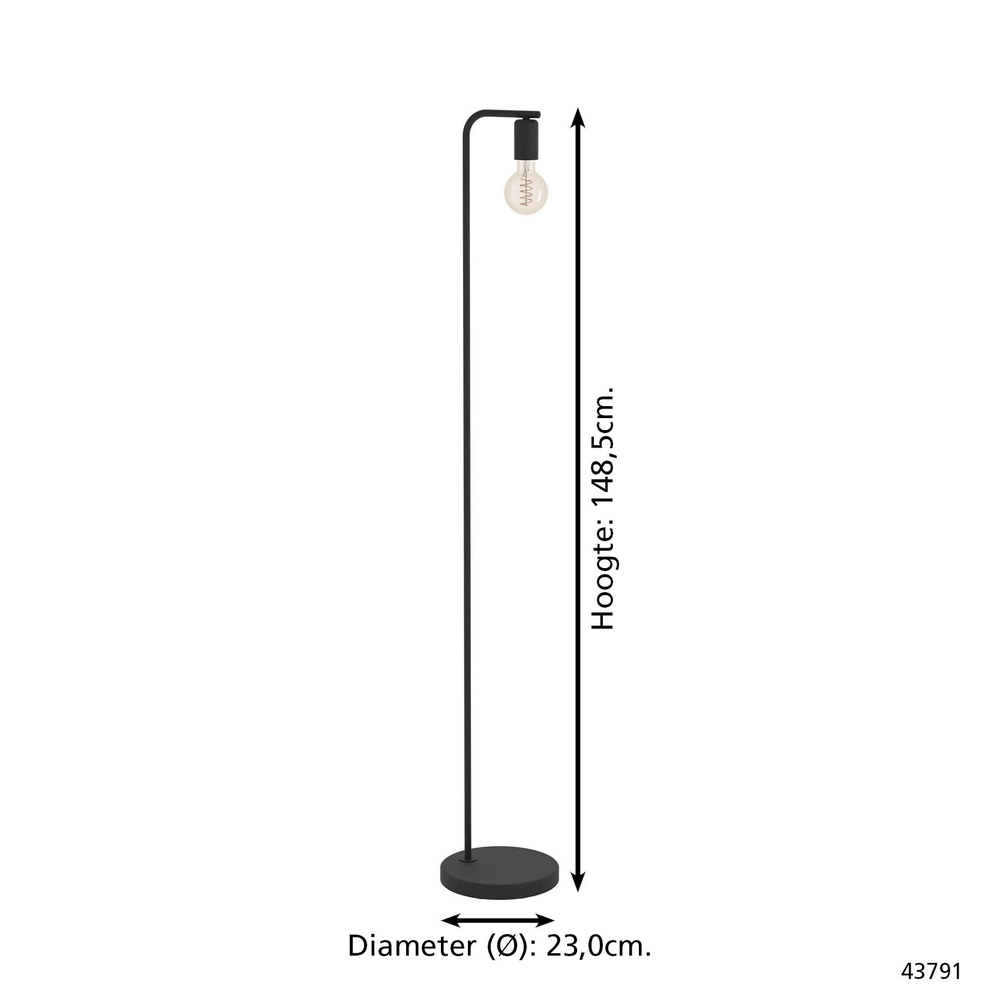 Black floor lamp Cranley 1 1x E27 Eglo 9002759437916
