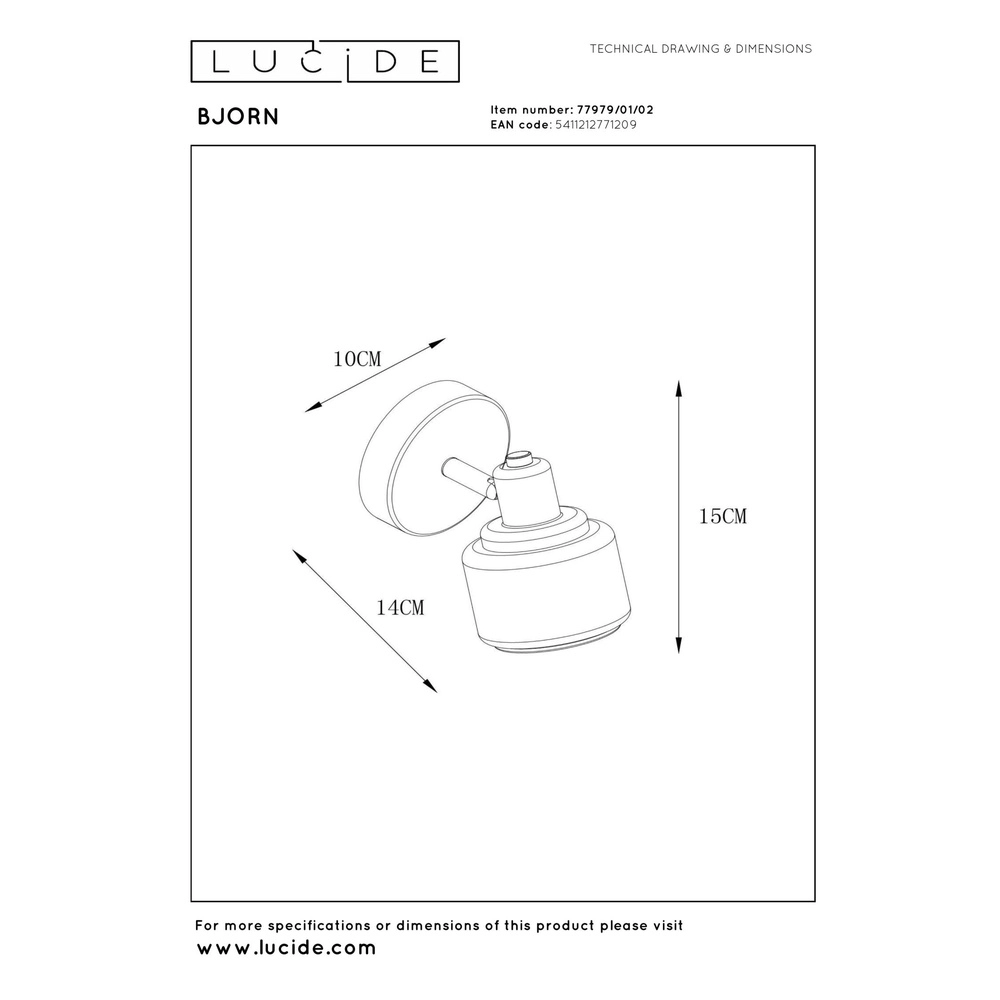 Ceiling lamp Bjorn Single gold Lucide 5411212771209