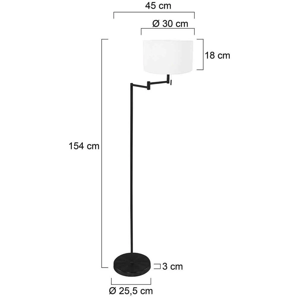 Floor lamp Bella black with white hood Steinhauer 8712746174625