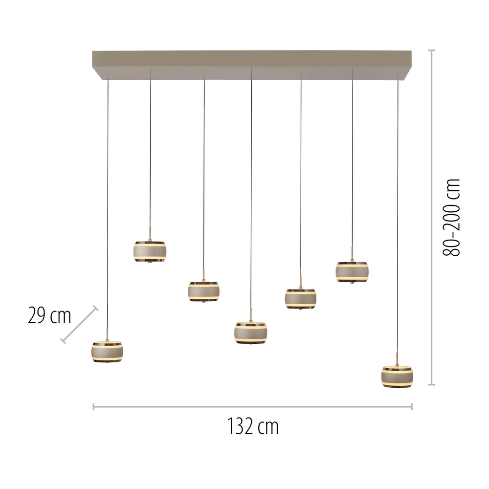7L dining table pendant lamp Pure Falling Rings Bronce Paul Neuhaus 4012248396605