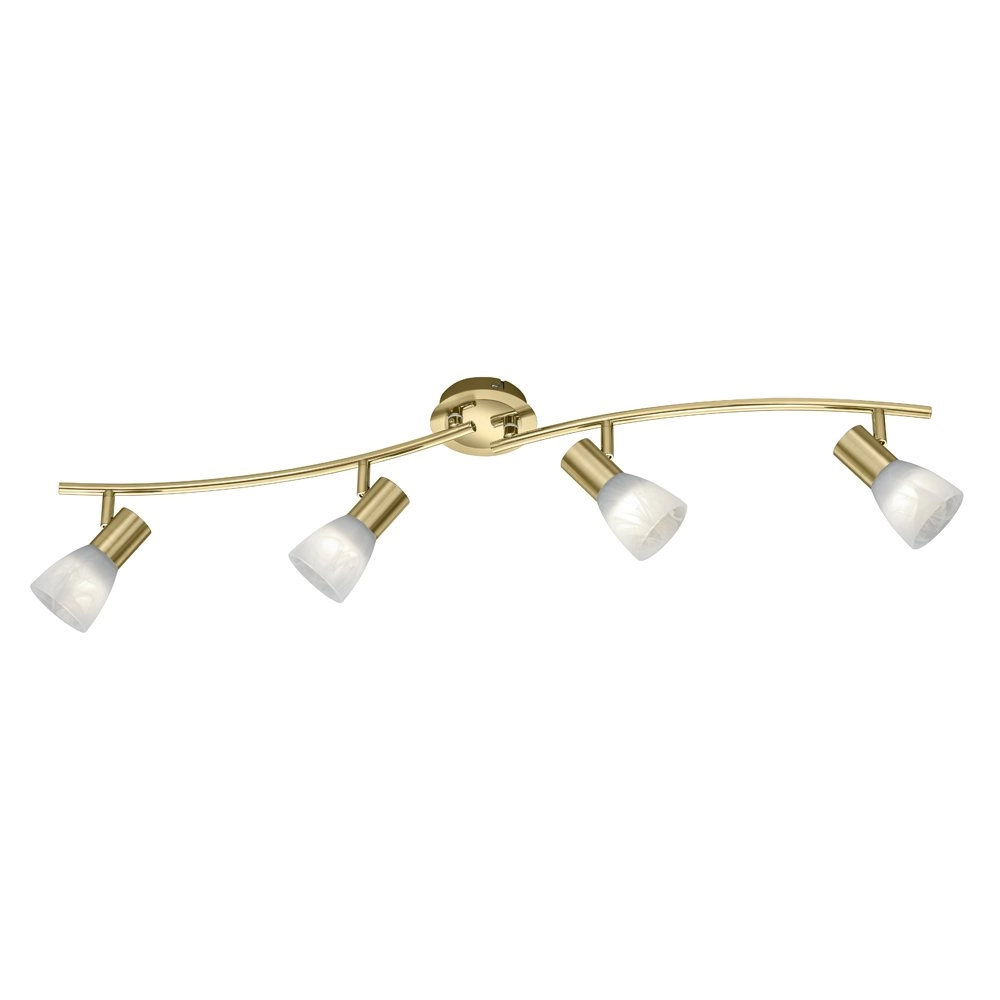 LED ceiling spot Levisto 4-light brass matt