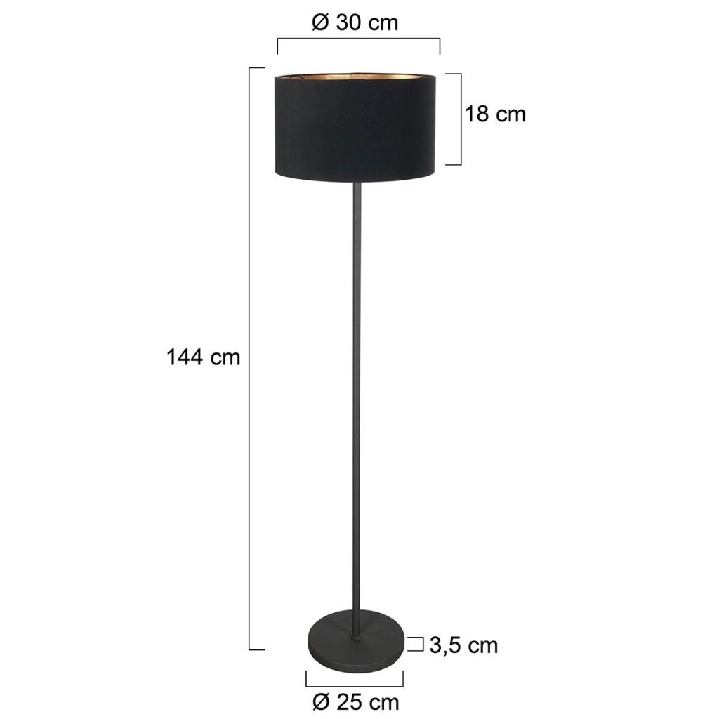 Floor lamp Noor with cork cap Ø30cm Steinhauer 8712746182347