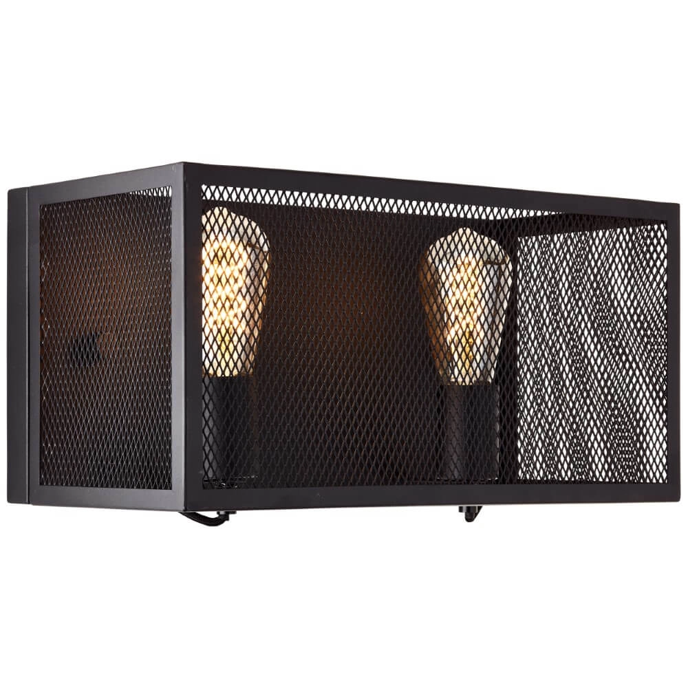 Square wall lamp Maze 2x E27 black