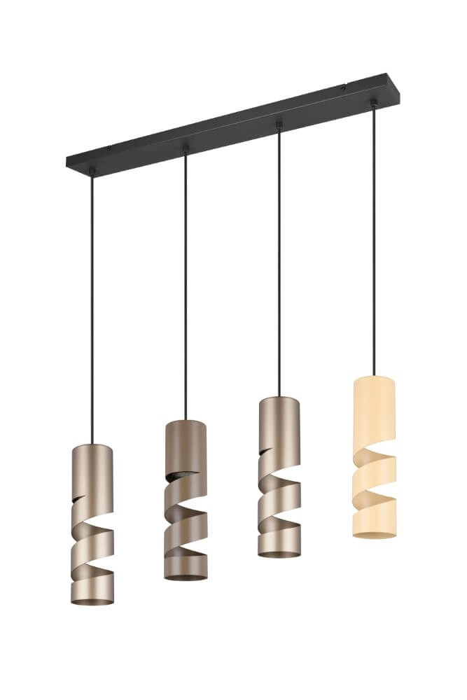 4-light tube pendant lamp Stream brown tones Trio 4017807614008