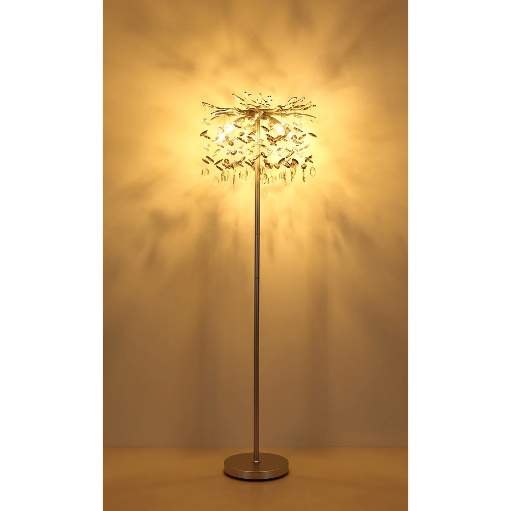 Floor lamp Queena silver grey Ø 46cm Globo 9007371531684