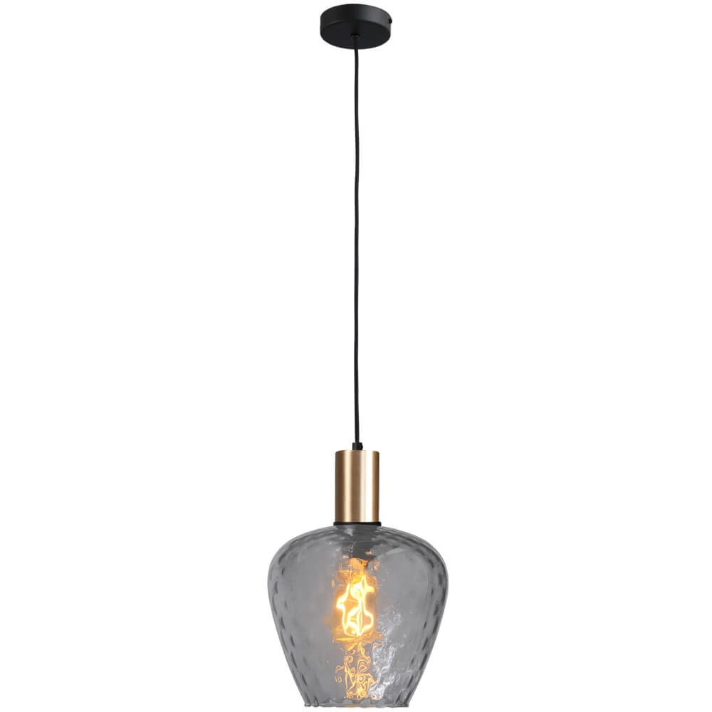Hanging lamp gold Porto with Diamond smoke glass - Ø 21cm Masterlight 8718121269184