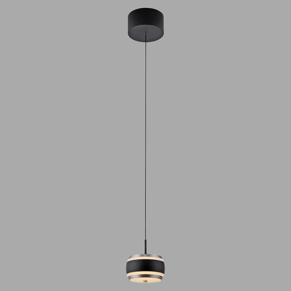 Sleek LED pendant Pure Falling Rings black pearl