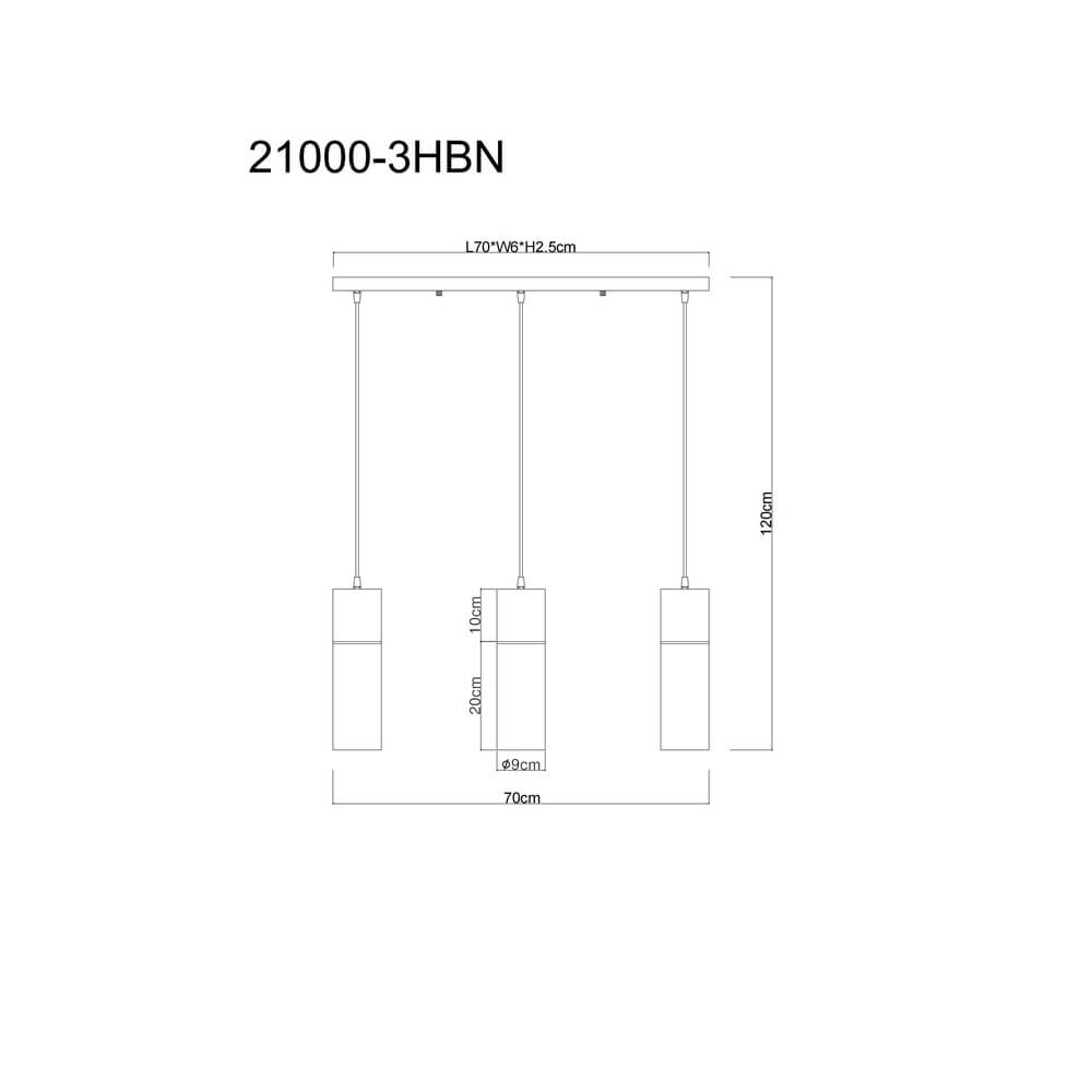 Sleek pendant lamp Annika 3-light black Globo 9007371478170