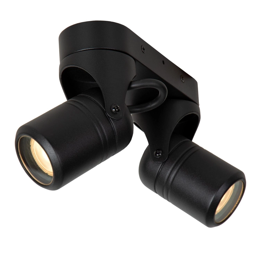 Ceiling spotlight Niort Double Black Lucide 5411212144393