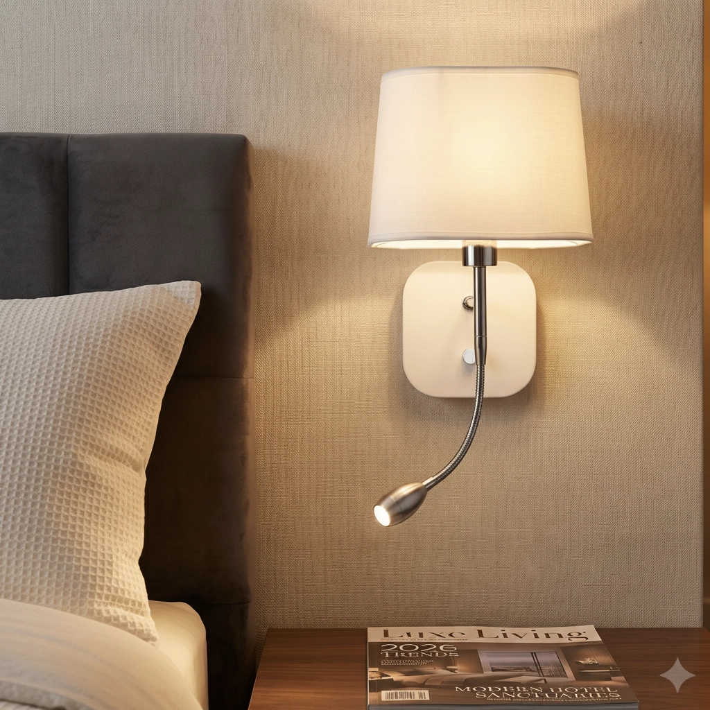 Wall lamp Montato white with chrome