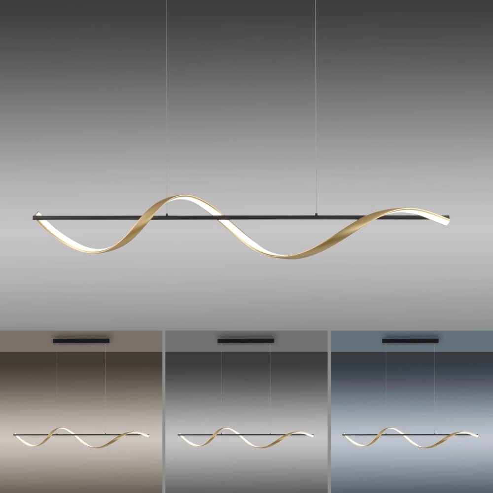 Wavy pendant lamp Q-Swing anthracite Paul Neuhaus 4012248373767