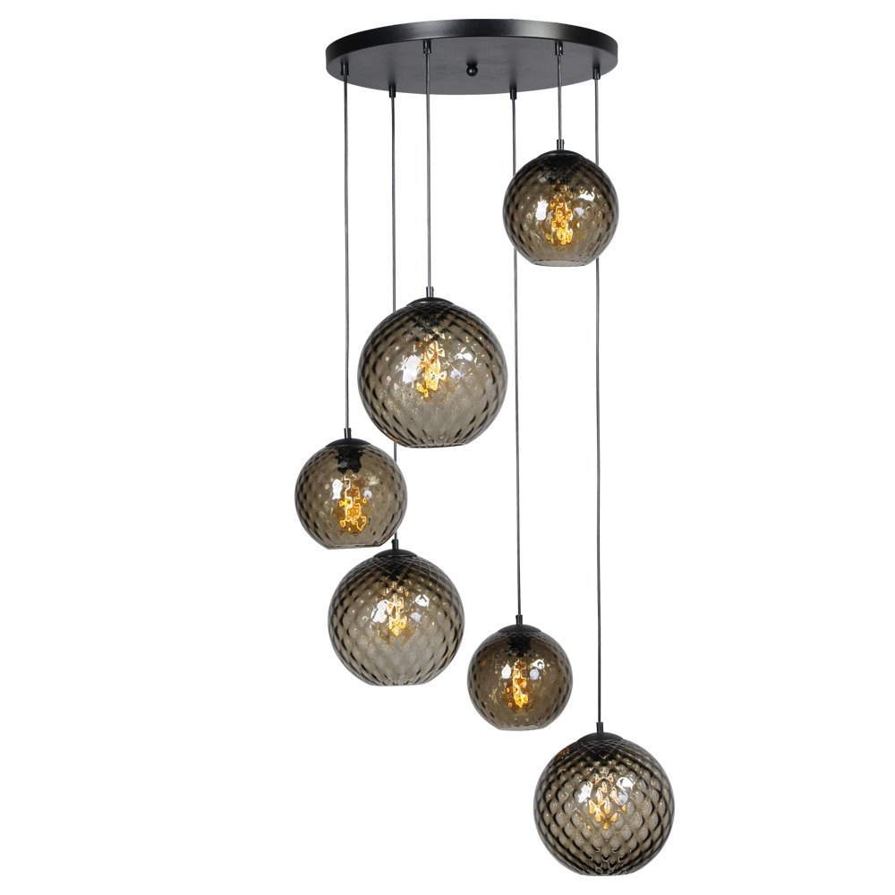 6-light hanging lamp Baloton black