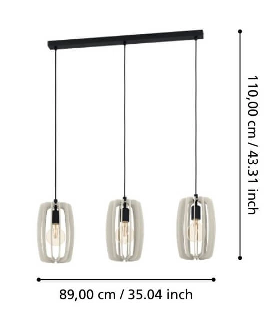 Dining room hanging lamp Bajazzara white Eglo 9008606244331