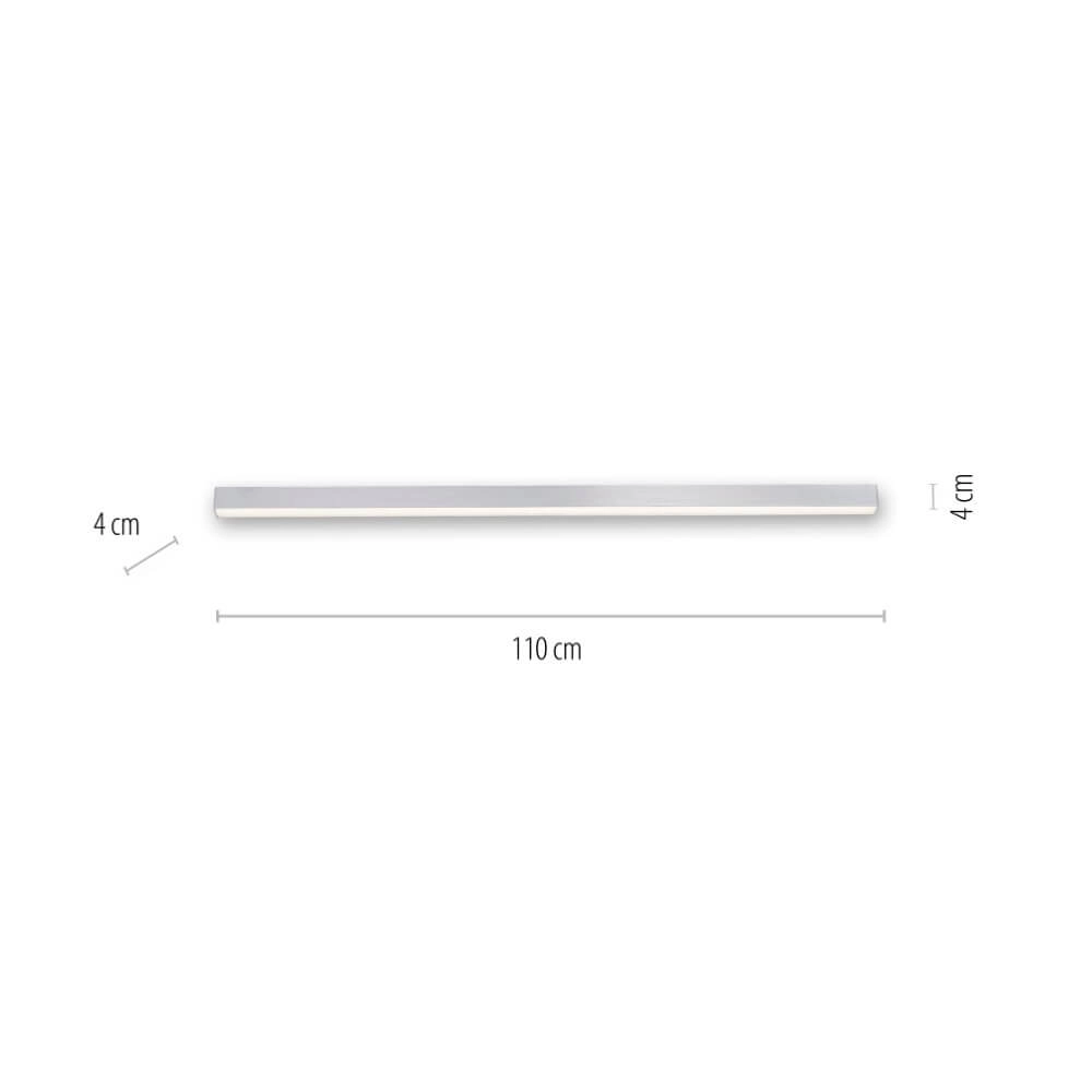 Sleek ceiling lamp Pure Lines Straight aluminum Paul Neuhaus 4012248357897