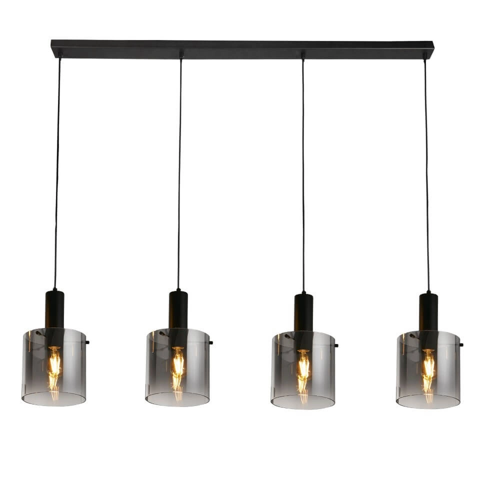 Black pendant lamp Sweden 4-light Searchlight 5053423244341