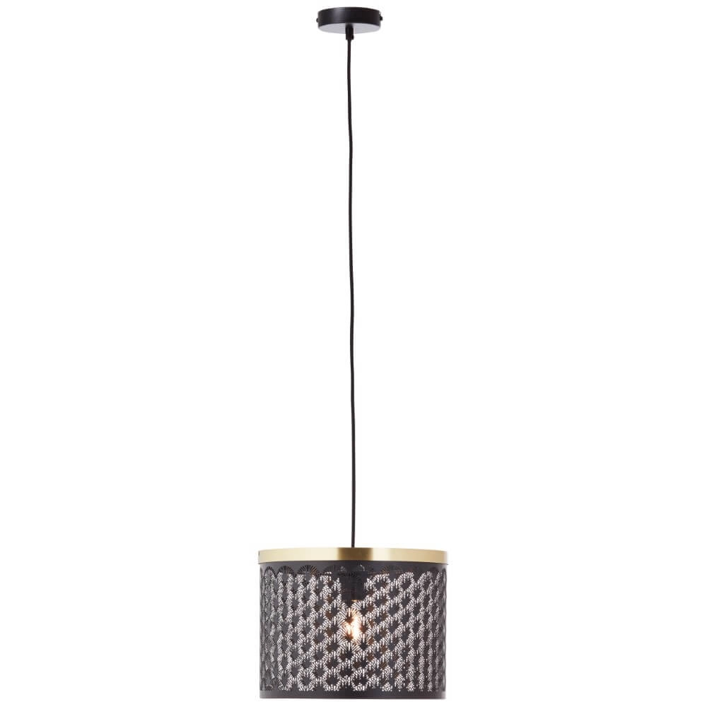 Black pendant lamp Neolia with gold