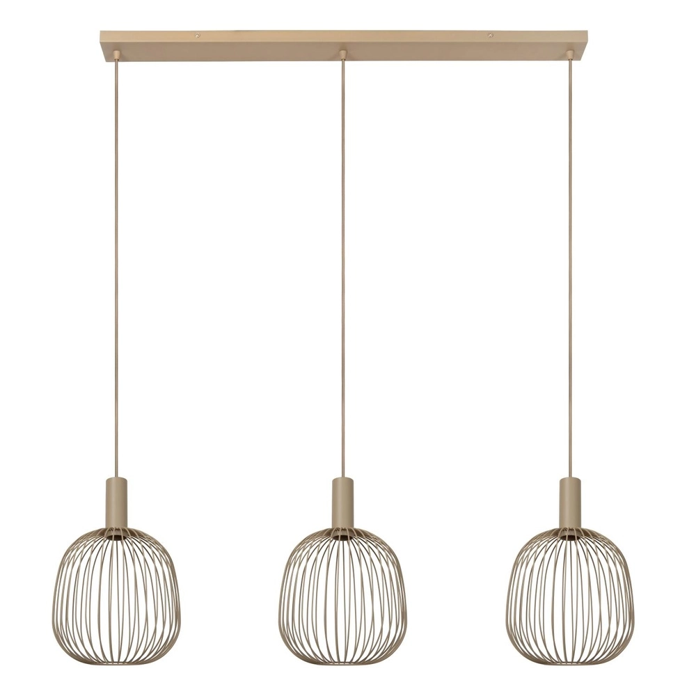 3-light pendant lamp Esterel sand brown mini GU10 round