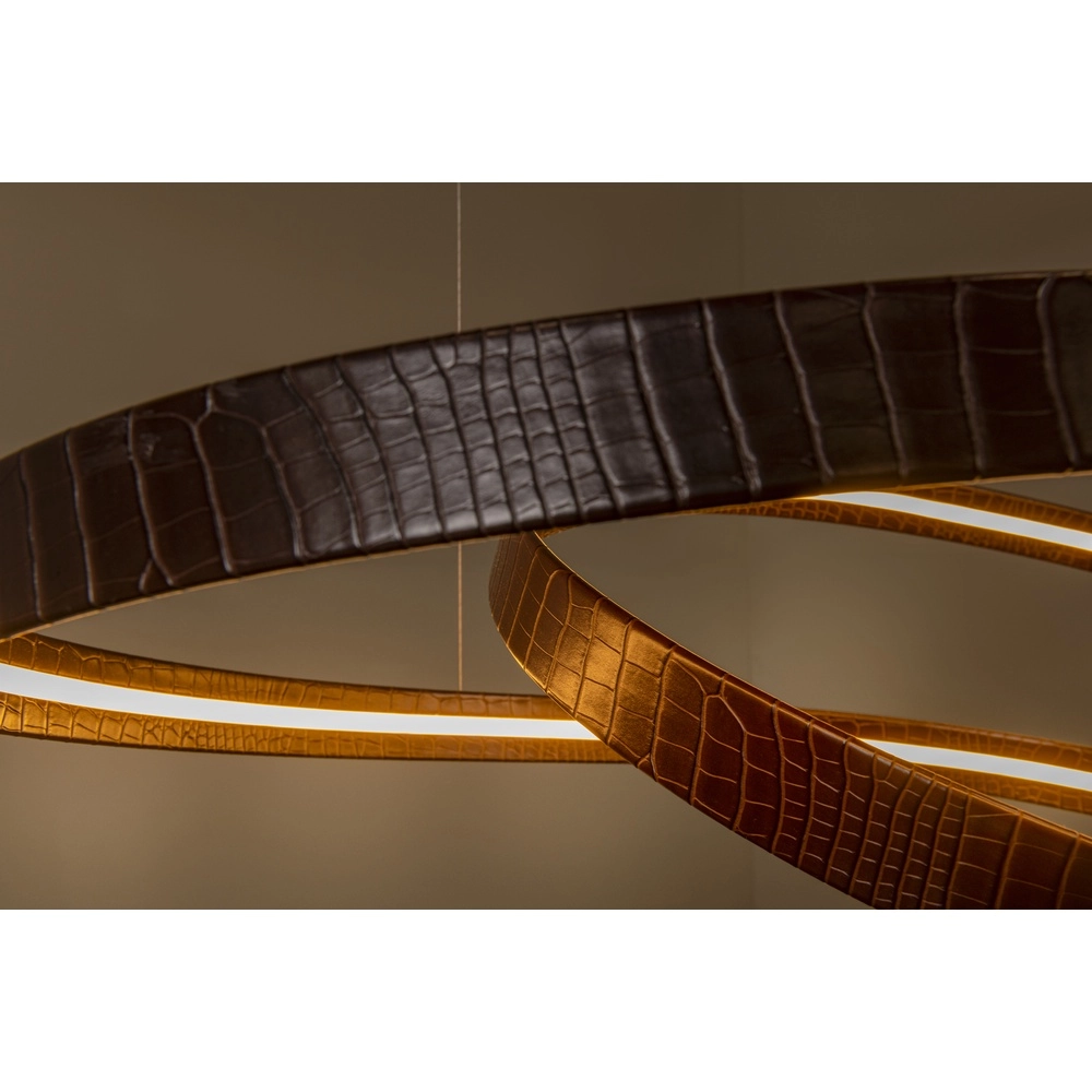 Modern led pendant light Slalom Coffee brown with effect Premium by Lucide 5411212135148