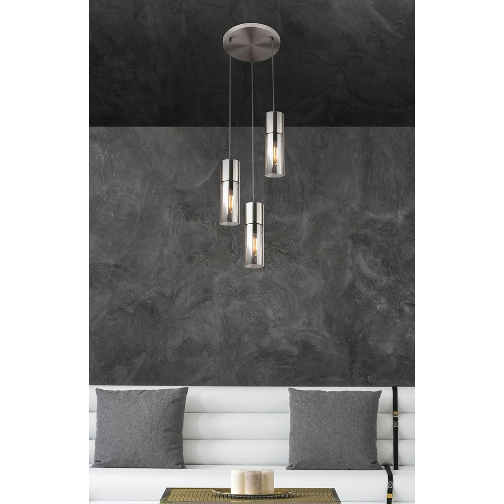 3-light pendant lamp Annika Nickel design Globo 9007371412686