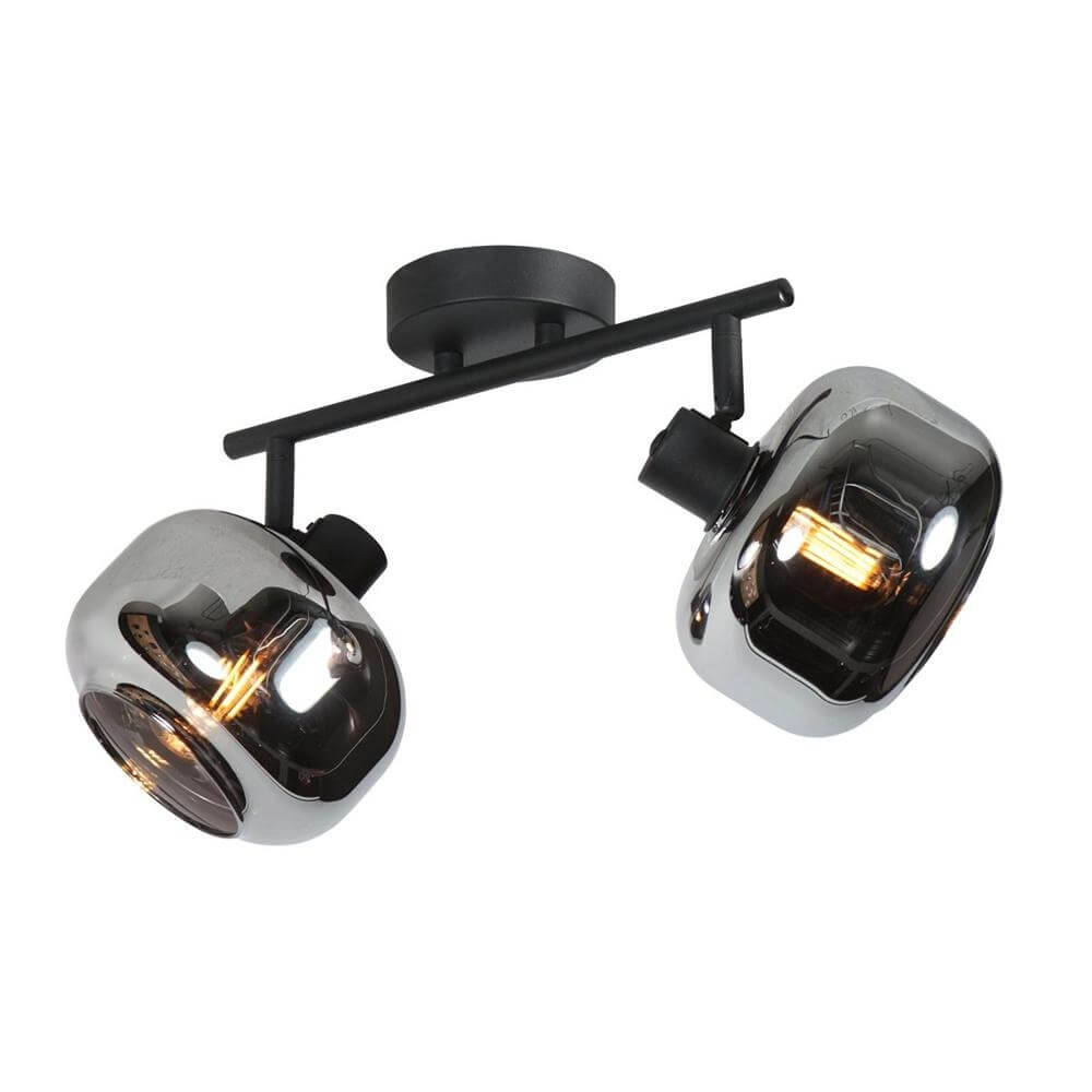 Black ceiling lamp Tenebris double