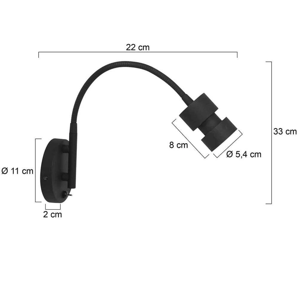 Wall light Upround with USB-A connection Steinhauer 8712746167627