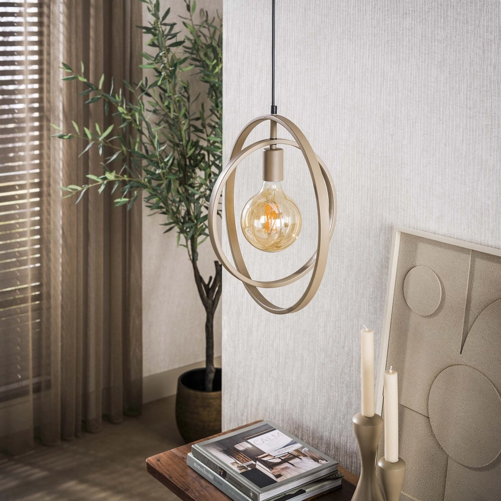 Modern pendant lamp Ø 40cm Turn sand brown Lyora 8716803513112