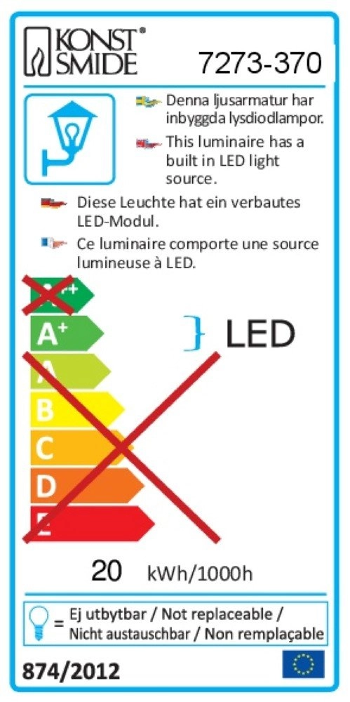 Modern wall lamp Asti LED KonstSmide 7318307273373