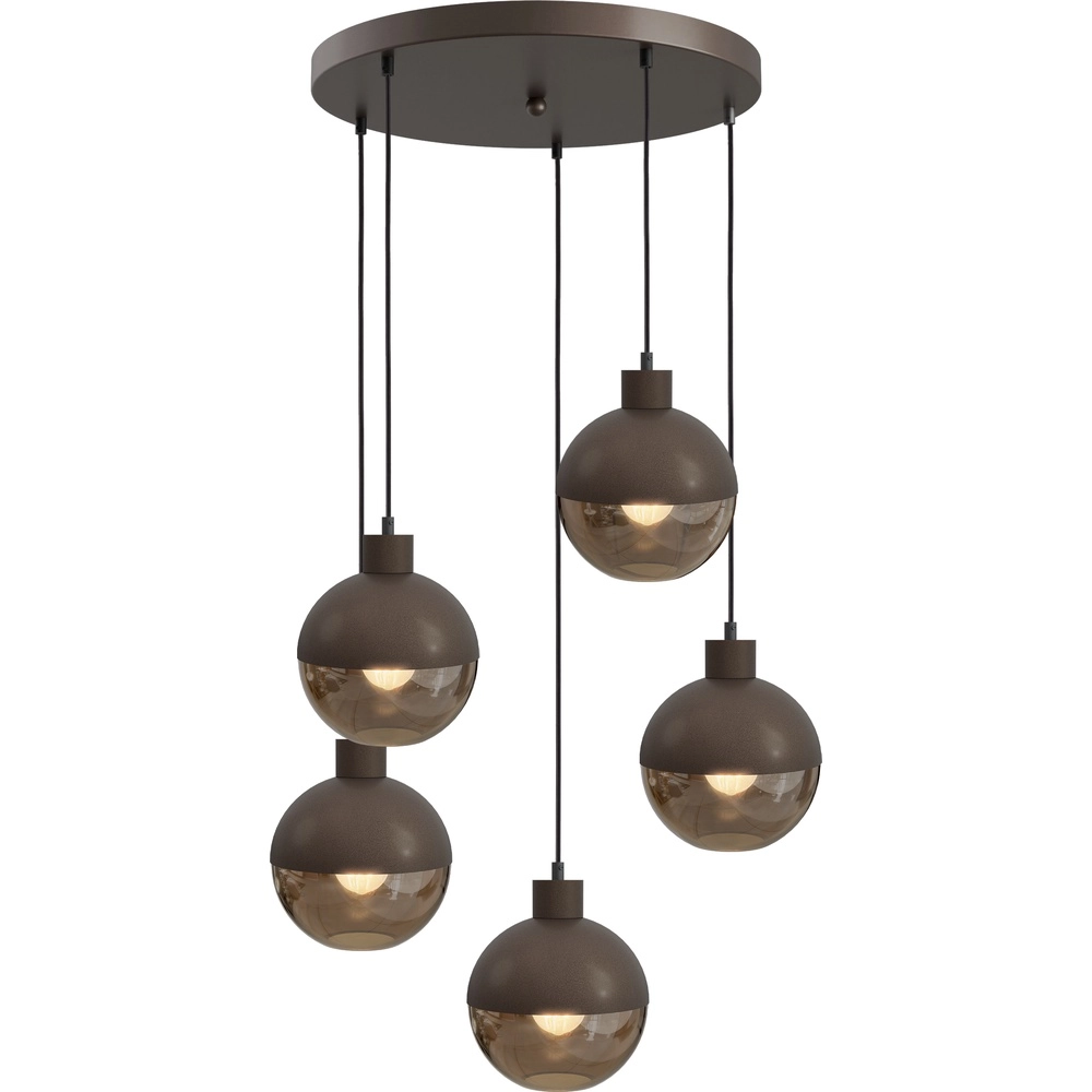 Design pendant lamp Opera 5-light cocoa Ø 50cm