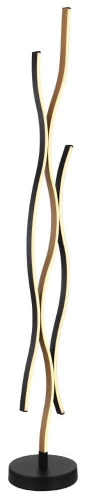 Floor lamp Geronimo black with wood