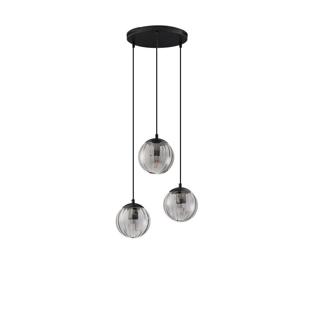 Pendant lamp Abbacus 3-light smoke glass Lyora 5212017461056