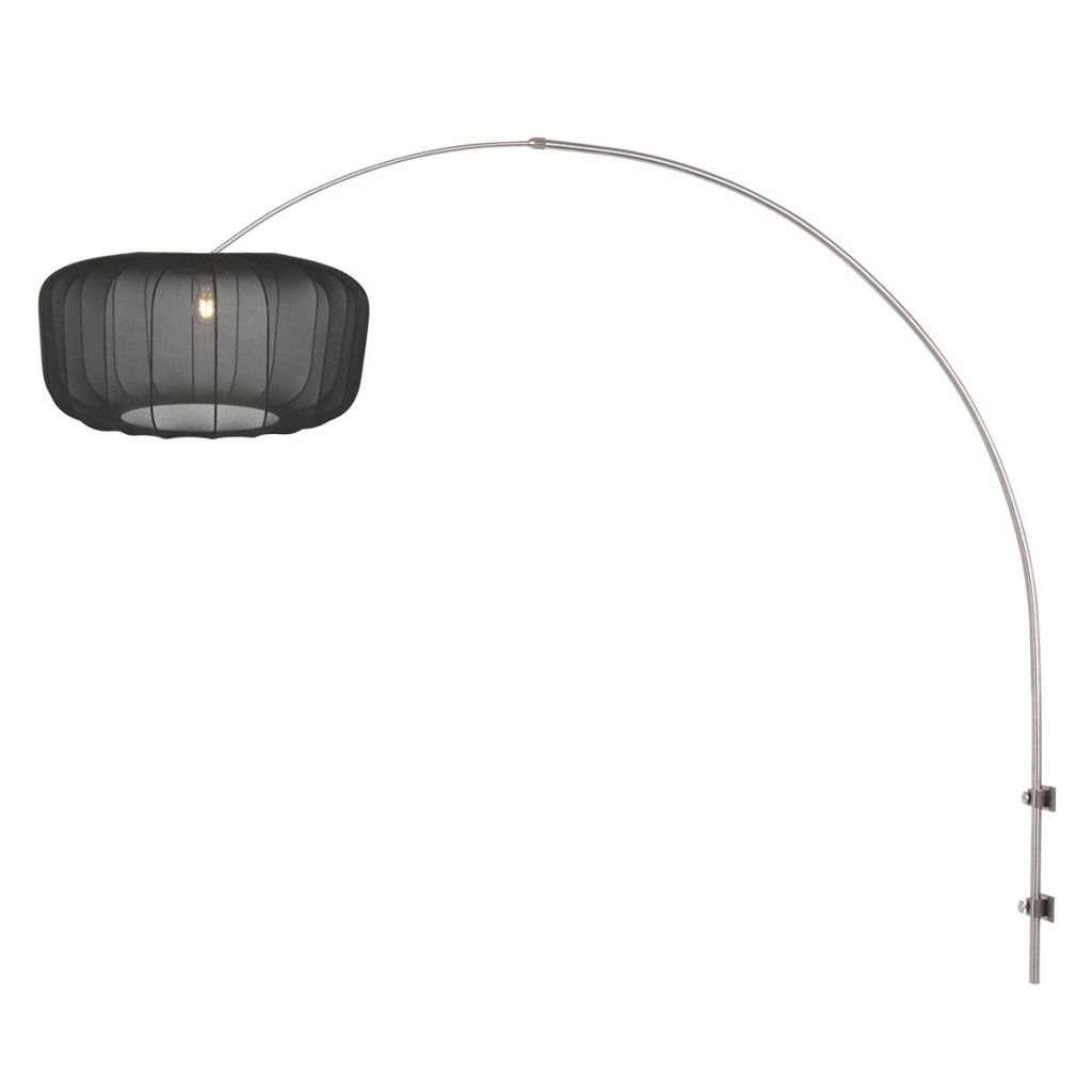 Wall lamp Vela Lino metal grey with black shade Steinhauer 8712746181975