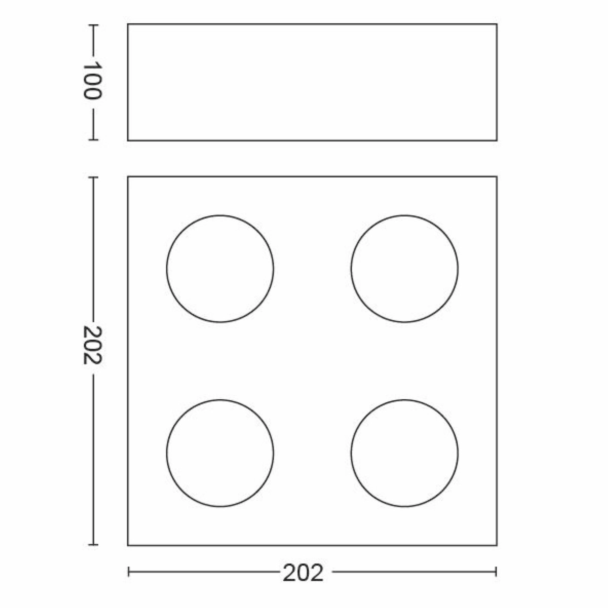 Spot lamp Box 4-light black Philips 8718696164556