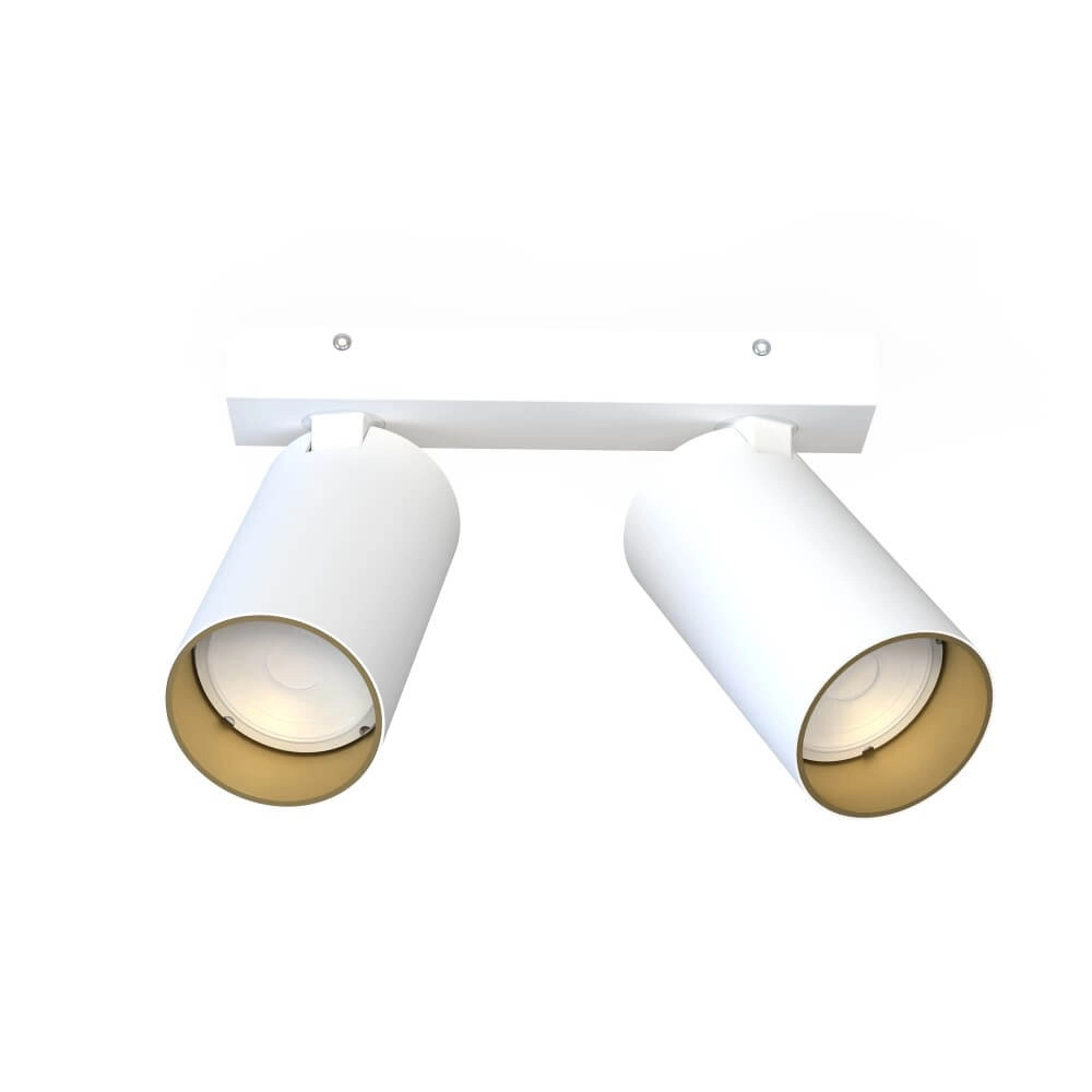 2-light surface-mounted spotlight Mono white with gold