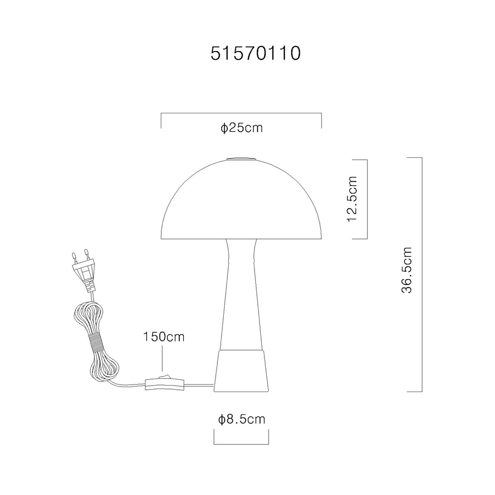 Unique table lamp Paulin Ø 25cm grey Globo 9007371510801