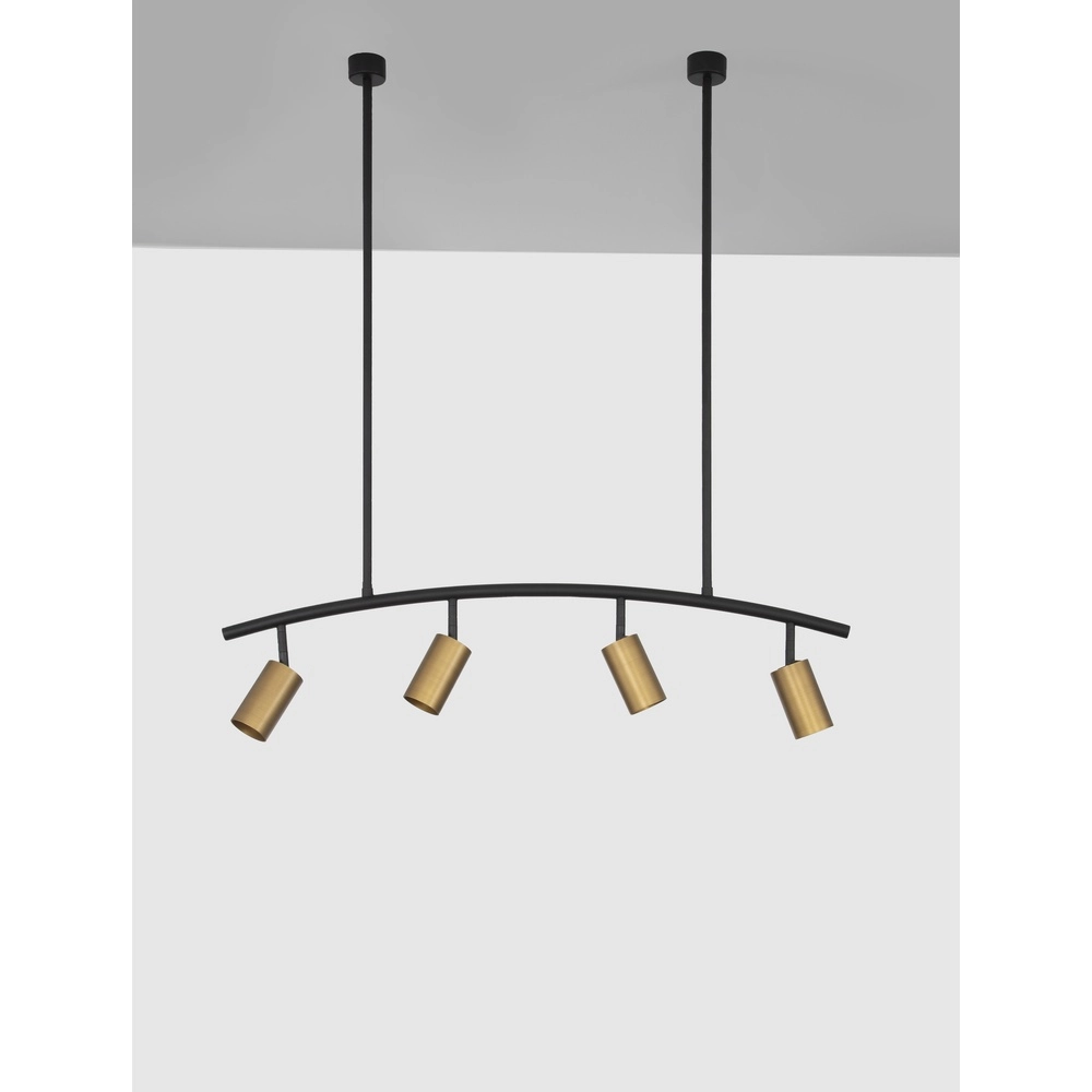 Pendant lamp Pogno 4-light black with gold round Lyora 5212017431301