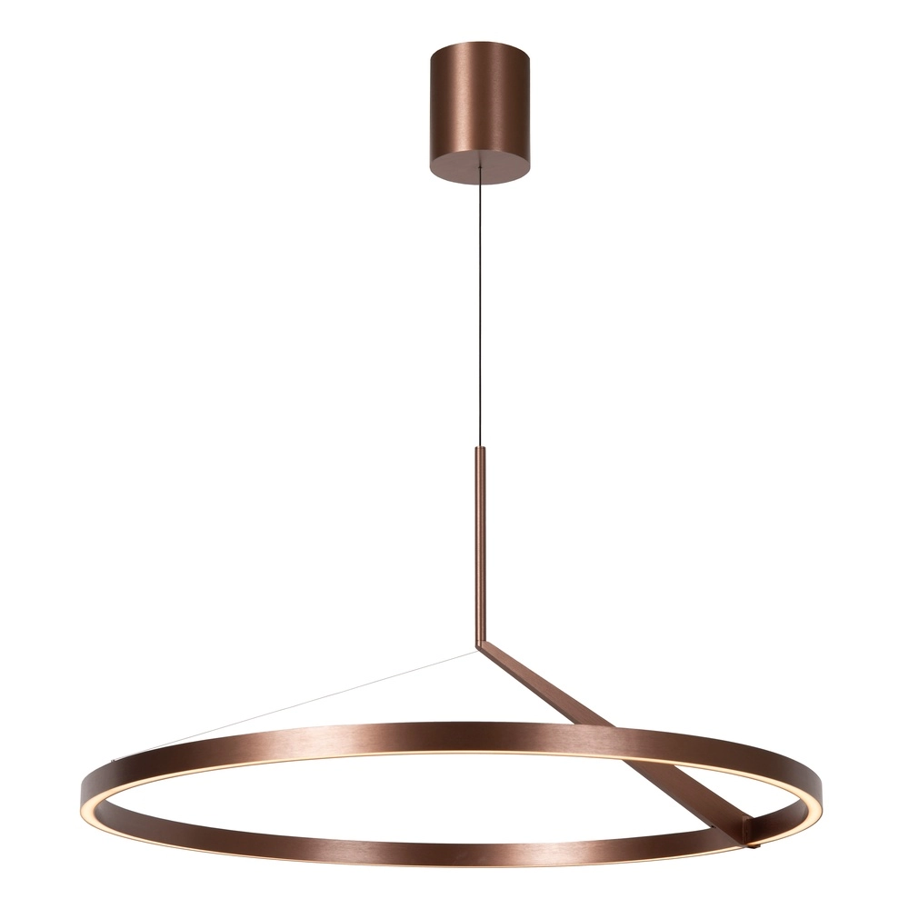 Sleek LED pendant light Applause copper - Ø 80cm