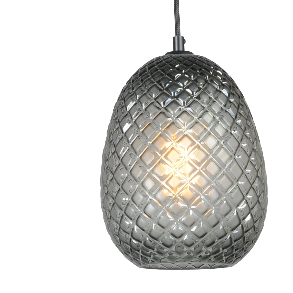 Black hanging lamp Pineapple 3-light with smoked glass Masterlight 8718121212739