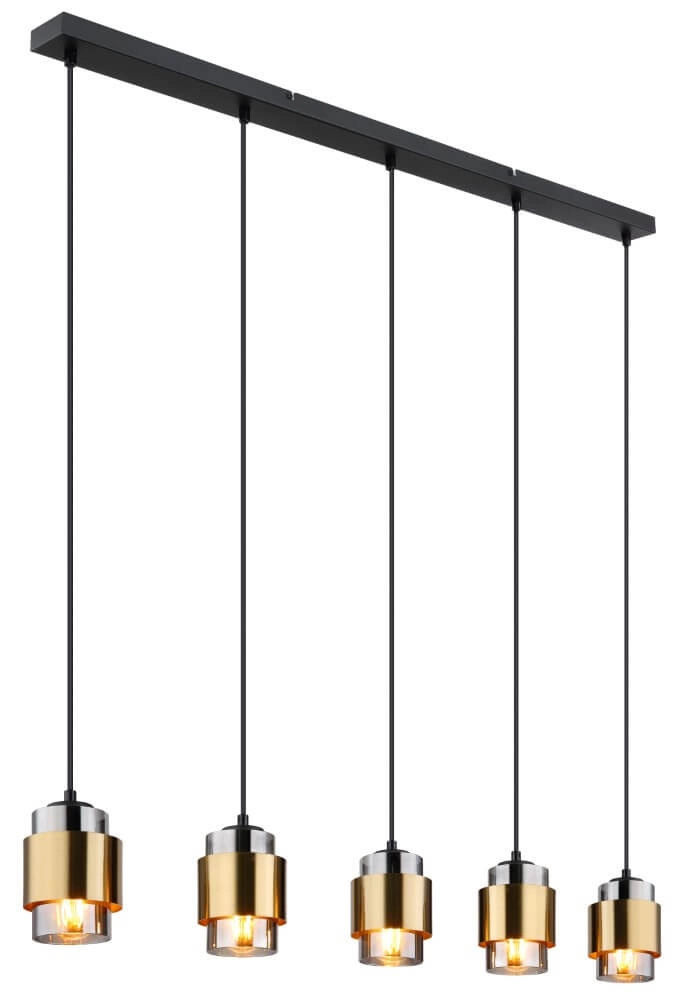Design hanging lamp Milley black with gold