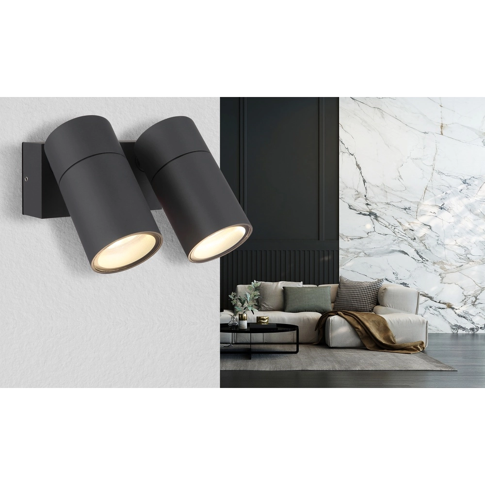 Double surface-mounted spotlight Piper anthracite Globo 9007371465873