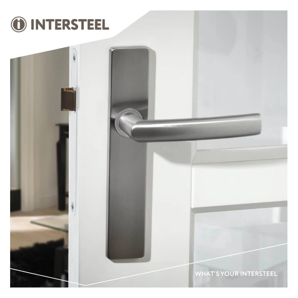 Door handle Blok rectangular stainless steel Intersteel 8714186187241