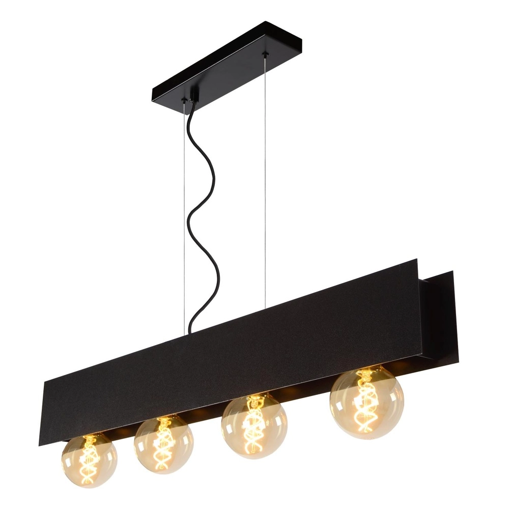 Design pendant lamp Surtus 4-light black Lucide 5411212302397