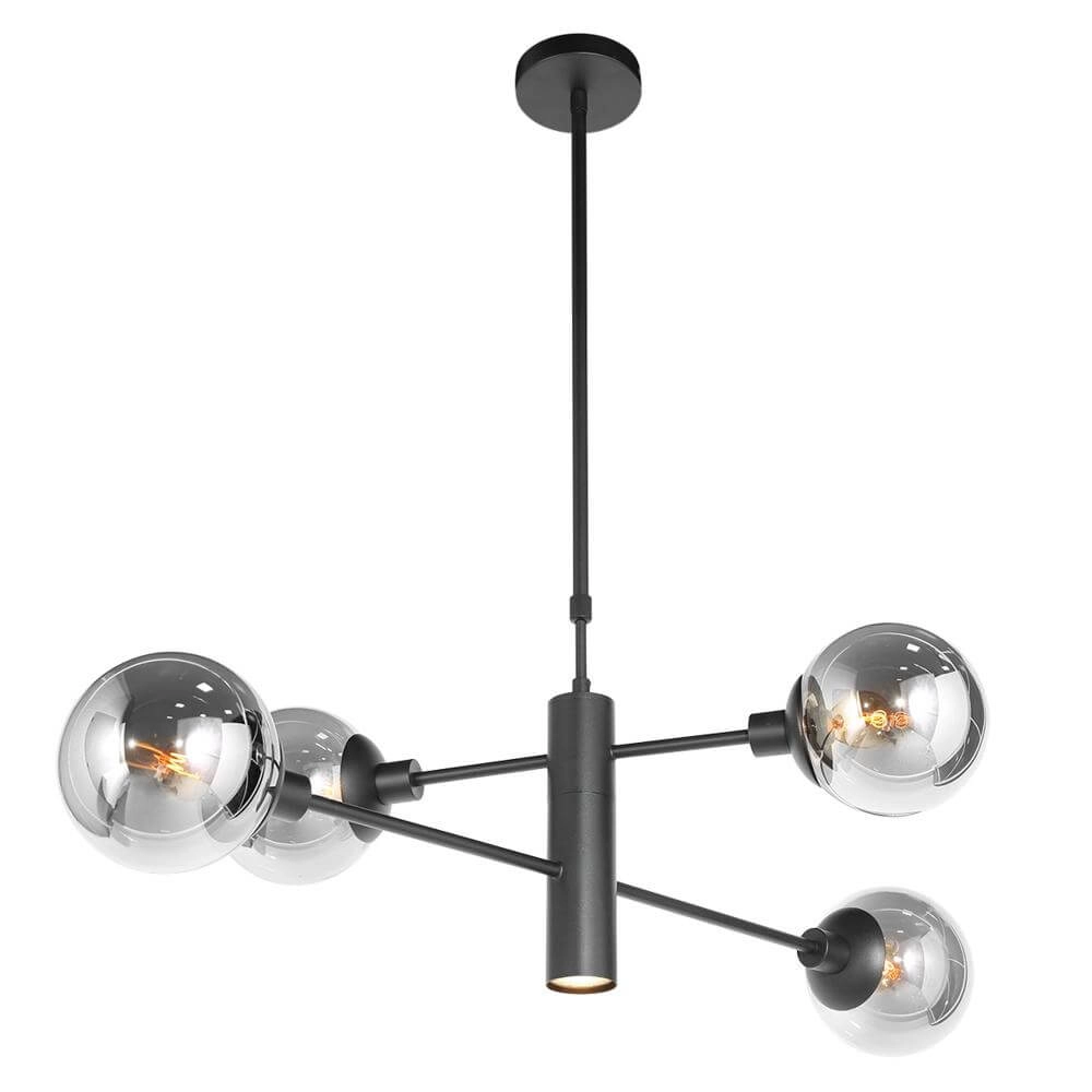 Design pendant lamp Constellation black with smoke glass Steinhauer 8712746173031