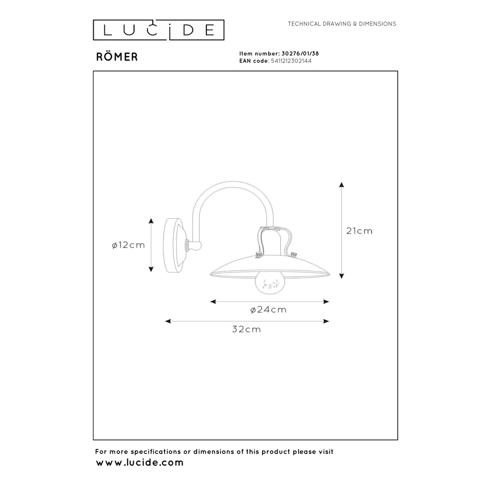 Classic wall lamp RÃ¶mer beige Lucide 5411212302144