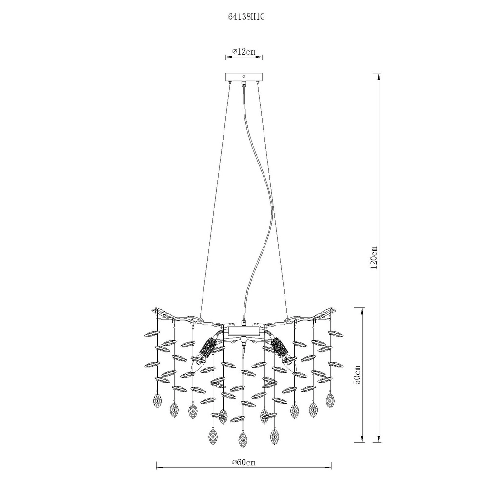 Pendant lamp Queena gold Ø 60cm Globo 9007371528677