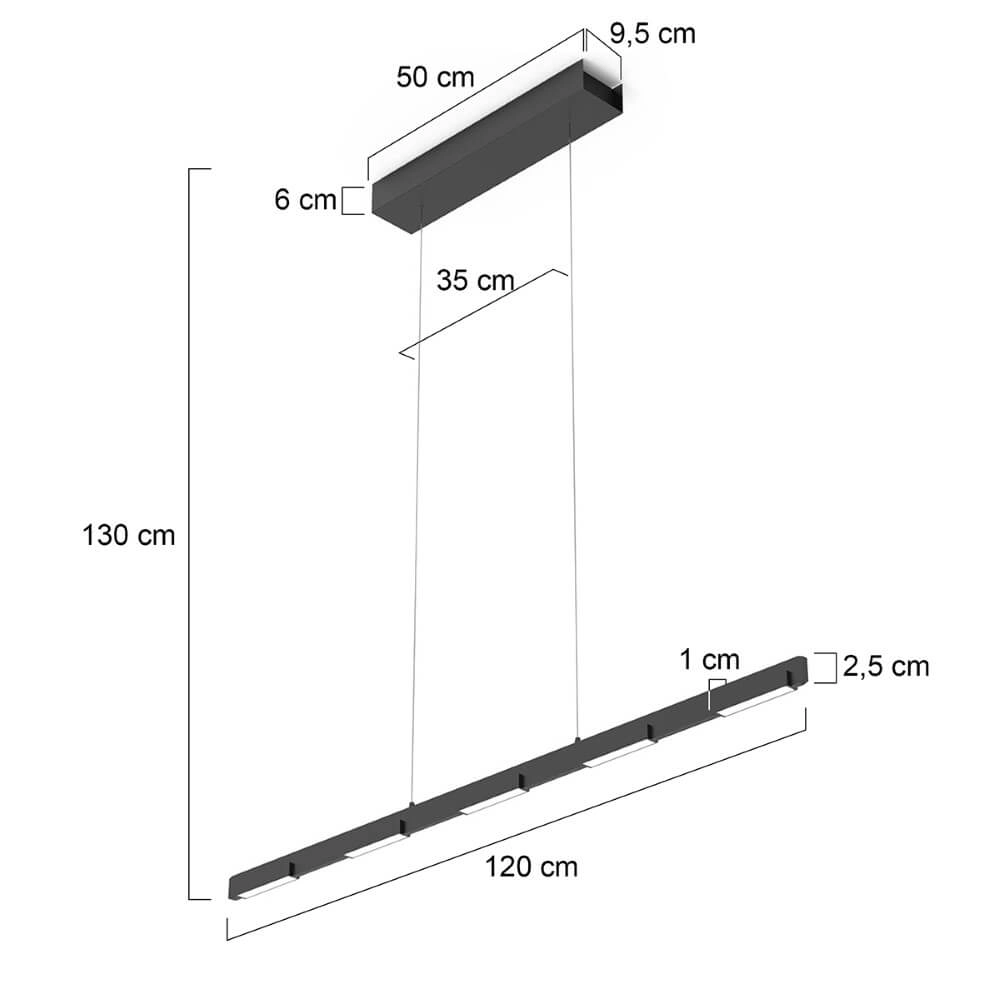 LED office hanging lamp Bloc black Steinhauer 8712746148251
