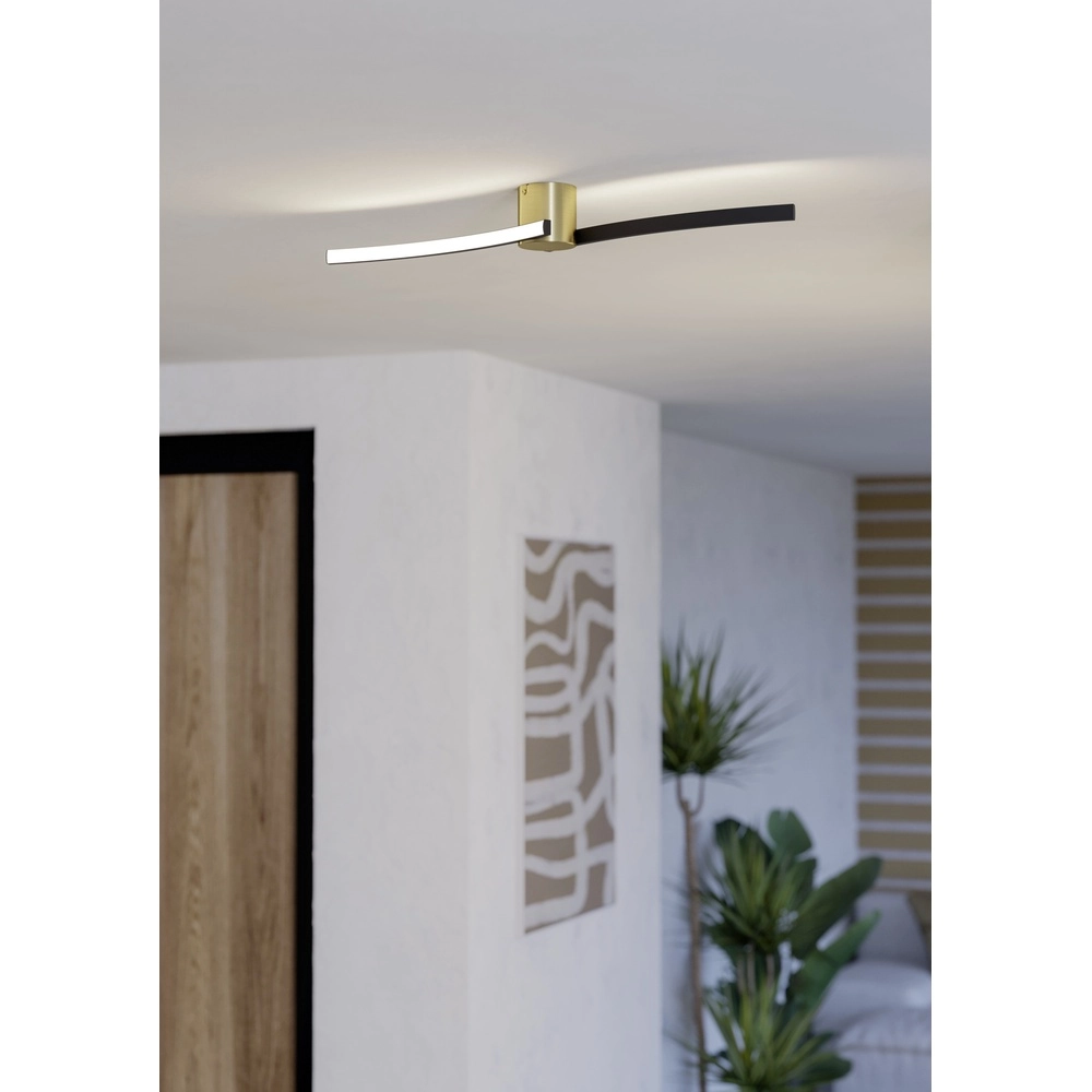 Slim led ceiling light Aieta 72cm - black with gold Eglo 9008606316090