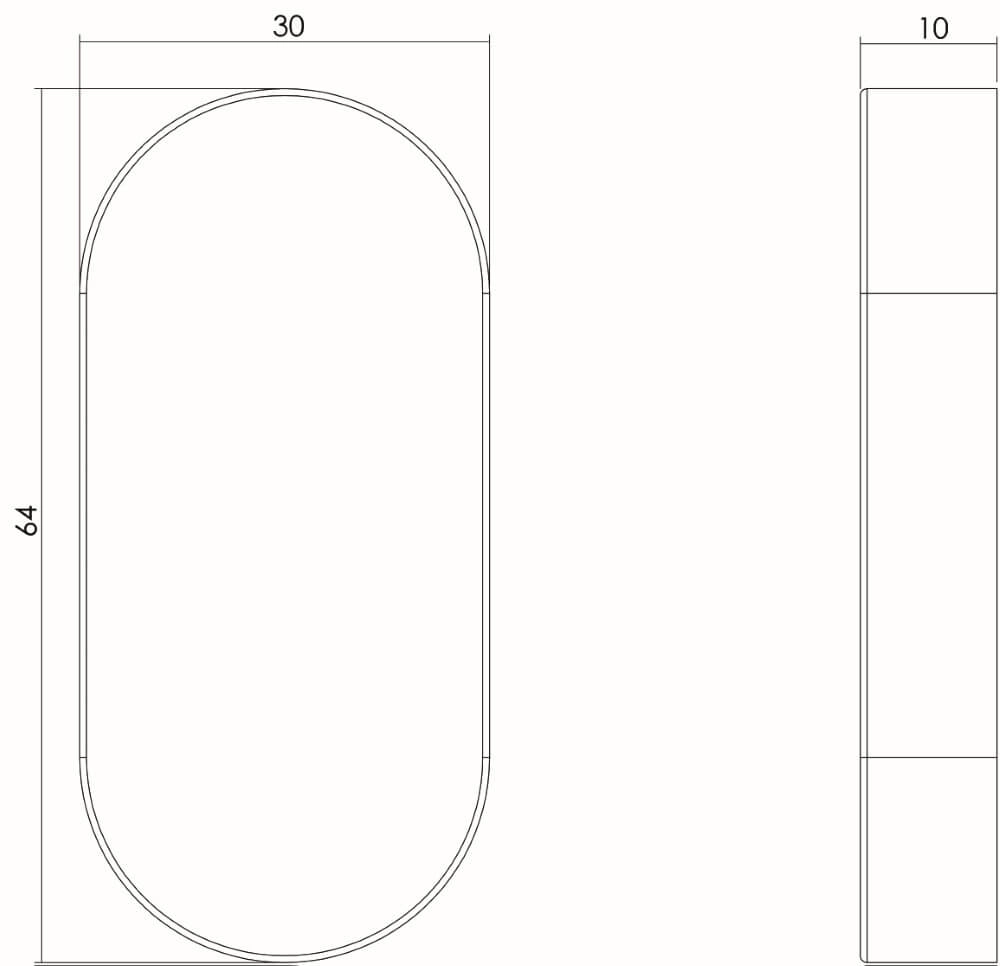 Oval rosette Tira concealed stainless steel 10mm Intersteel 8714186047644