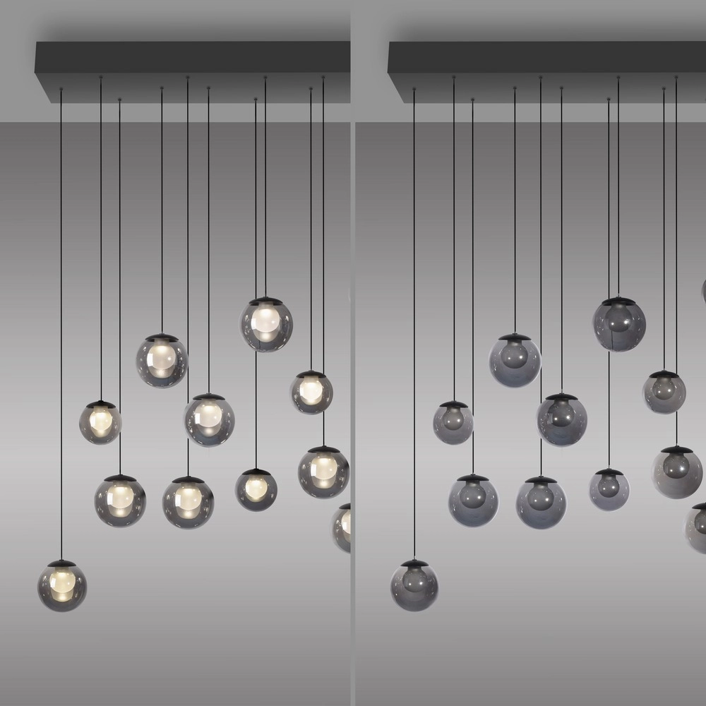 13-light pendant lamp Pure Popup mystic grey Paul Neuhaus 4012248398302