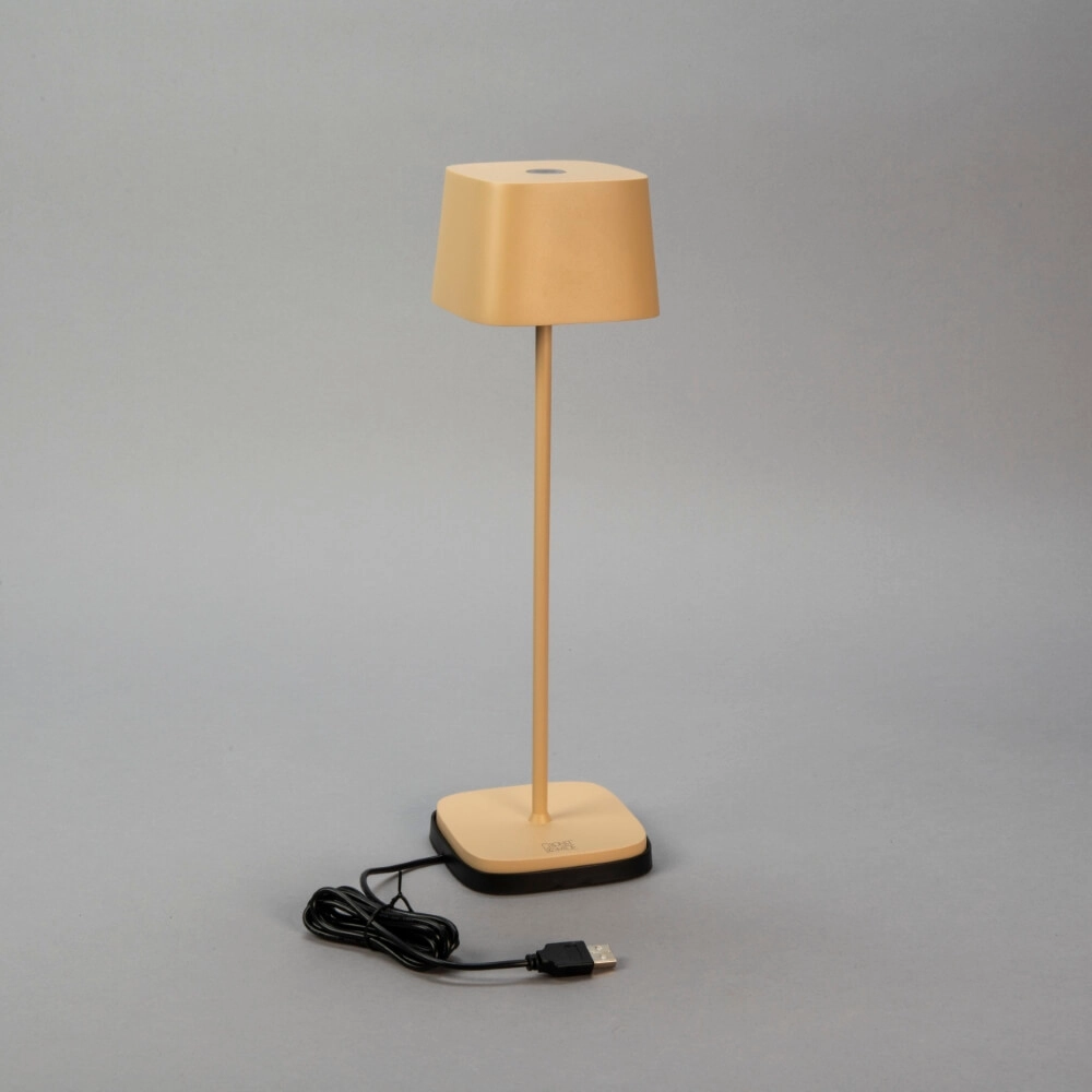 Rechargeable table lamp Capri sand brown KonstSmide 7318307814330