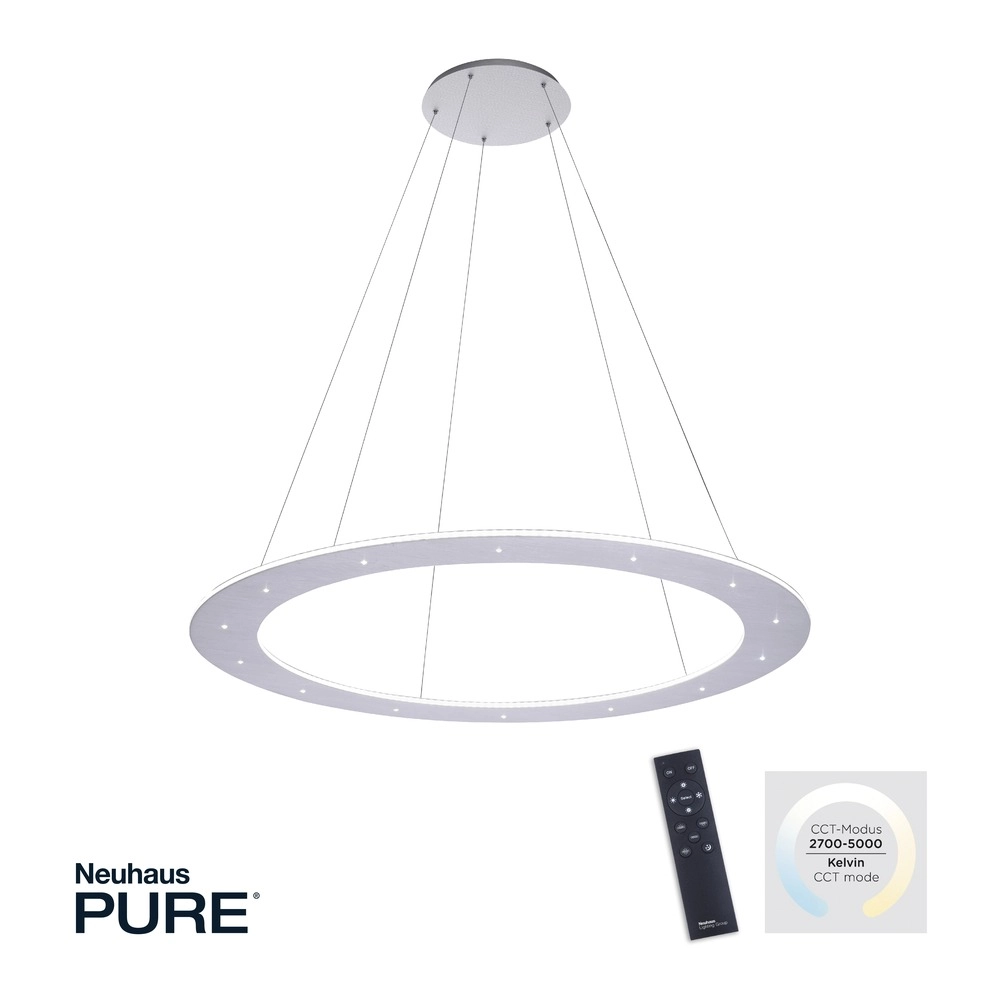 Led pendant light Pure Cosmo brushed metal - Ø 75cm Paul Neuhaus 4012248350751